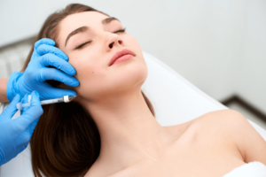 a woman receiving botox at The Skin Care Clinic in Radlett
