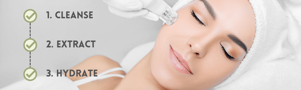 woman getting a hydrafacial to remove acne at radlett aesthetic clinic