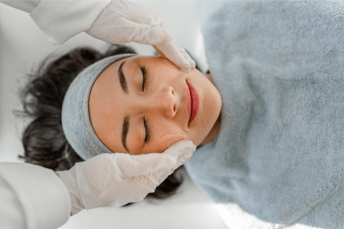 Woman having chemical peels at the skin care clinic